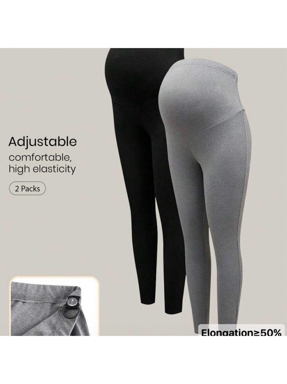NWOT SHEIN Black Maternity Leggings 2-Pack